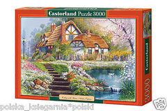 PUZZLE jigsaw 3000 COTTAGE WITH SWANS A ORPINAS NEW  CASTORLAND *JBook