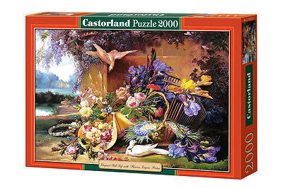 Puzzle 2000 ELEGANT STILL LIFE WITH FLOWERS jigsaw KWIATY CASTORLAND *T *JBook