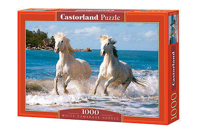 Puzzle 1000 WHITE CAMARGUE HORSES  jigsaw BIALE KONIE CASTORLAND *T *JBook