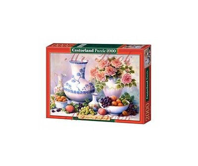 Puzzle 2000 OWOCE W NIEBIESKIEJ ZASTAWIE jigsaw Fruit Salad Days Hardwick JBook