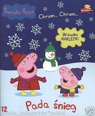 SWINKA PEPPA PADA SNIEG CZ.12 dla dzieci zadania i naklejki wys. 24h! *JBook
