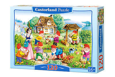 PUZZLE 120 SNOW WHITE AND THE SEVEN DWARF jigsaw KROLEWNA SNIEZKA CASTOR *JBook