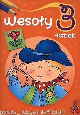 WESOŁY 3-LATEK wesoly malowanki naklejki po polsku POLISH polska ksiazka NOWA