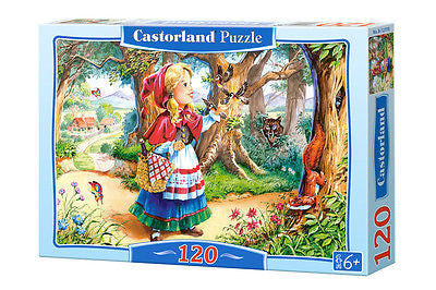 Puzzle 120 CZERWONY KAPTUREK RED RIDING HOOD  jigsaw NEW CASTORLAND *JBook