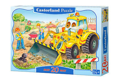Puzzle 20 MAXI SPYCHACZ W AKCJI BULLDOZER jigsaw BUILDERS CASTORLAND *JBook