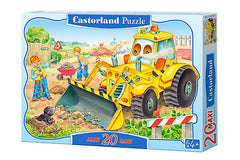 Puzzle 20 MAXI SPYCHACZ W AKCJI BULLDOZER jigsaw BUILDERS CASTORLAND *JBook