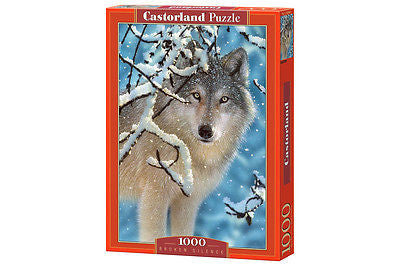 Puzzle 1000 BROKEN SILENCE WHITE WOLF jigsaw BIALY WILK ZIMA CASTORLAND *JBook