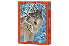 Puzzle 1000 BROKEN SILENCE WHITE WOLF jigsaw BIALY WILK ZIMA CASTORLAND *JBook