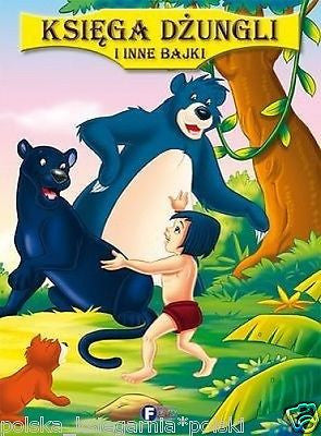 KSIEGA DZUNGLI I INNE BAJKI kartonowa duza TWARDA POLISH BOOK *JBooks