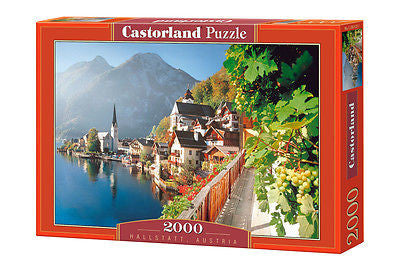 Puzzle 2000 HALLSTATT CASTLE jigsaw ZAMEK AUSTRIA lake Alps CASTORLAND *JBook