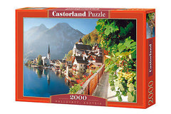Puzzle 2000 HALLSTATT CASTLE jigsaw ZAMEK AUSTRIA lake Alps CASTORLAND *JBook