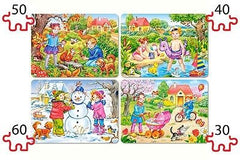 Puzzle 4x   CZTERY PORY ROKU jigsaws  FOUR SEASONS  CASTORLAND *JBook