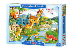 PUZZLE 120 LITTLE DEER jigsaw MLODE JELENIE CASTORLAND *JBook