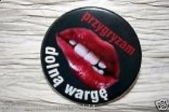 PRZYGRYZAM DOLNA WARGE przypinka piecdziesiat 50 twarzy greya Polish book JBooks