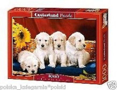Puzzle 1000 SZCZENIACZKI jigsawPuppies with Sunflower CASTORLAND  *JBook