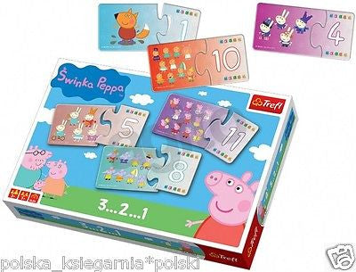 Puzzle 3 2 1 SWINKA PEPPA NAUKA CYFEREK jigsaw age wiek 3+ wys 24h! TREFL *JBook