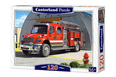 PUZZLE 120 FIRE ENGINE jigsaw STRAZ POZARNA CASTORLAND *JBook