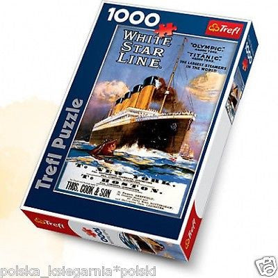 Puzzle 1000 TITANIC PLAKAT RETRO 1911r. jigsaw wysylka 24h! TREFL *T *JBook