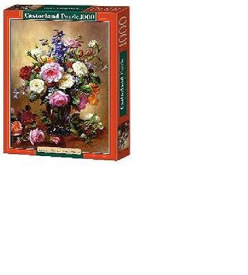 Puzzle 1000 ROSES IN A BLUE VASE jigsaw ROZE W NIEBIESKIM WAZONIE CASTOR *JBook