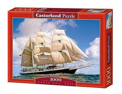 Puzzle 1000 STATEK NA MORZU  jigsaw  UNDER FULL SAIL NEW CASTORLAND *JBook