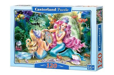 Puzzle 120 SYRENY I PERLY jigsaw MERMAIDS AND PEARL  NEW CASTORLAND *JBook
