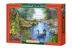 Puzzle 1500 BLACK SWANS ANDRES ORPINAS jigsaw CZARNE LABEDZIE CASTORLAND *JBook
