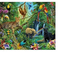 Puzzle 2000 SECRETS OF THE JUNGLE jigsaw ZWIERZETA W DZUNGLI  CASTORLAND *JBook