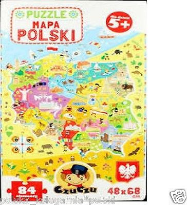 Puzzle 84 MAPA POLSKI 5+ dla dzieci wysylka 24h! 84 elementy POLSKA *JBook