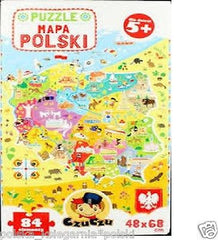 Puzzle 84 MAPA POLSKI 5+ dla dzieci wysylka 24h! 84 elementy POLSKA *JBook