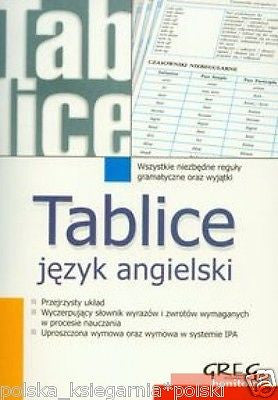 TABLICE JEZYK ANGIELSKI wysylka 24h! edukacyjne polska ksiegarnia *JBOOK