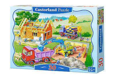Puzzle 30 NA BUDOWIE  jigsaw BUILDING A HOUSE NEW CASTORLAND  *JBook