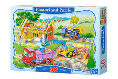 Puzzle 30 NA BUDOWIE  jigsaw BUILDING A HOUSE NEW CASTORLAND  *JBook