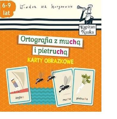 ORTOGRAFIA Z MUCHA I PIETRUCHA Karty Obrazkowe polska ksiazka *T *JBook