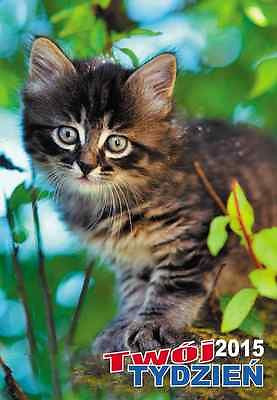 TWOJ TYDZIEN maly KALENDARZ 2015 z kotkiem FORMAT B7  polska ksiegarnia *JBook