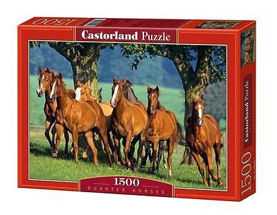 Puzzle 1500 GALOPUJACE KONIE jigsaw QUARTER HORSES CASTORLAND *JBook