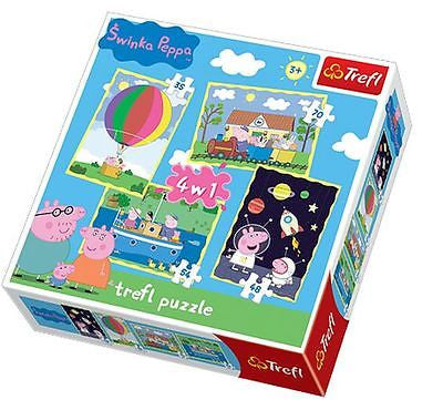 Puzzle 4 in 1 PRZYGODY PEPPY swinka PEPPA PIG wiek age 3+ TREFL *JBook